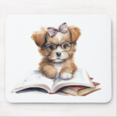 Schattige lezen puppy mousepad muismat (Voorkant)