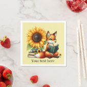 Schattige lezen vossenboek of clubfeest servet (Insitu)