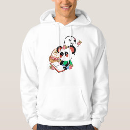 Schattige Lezende Panda & Boze Geest Aardbeientaar Hoodie