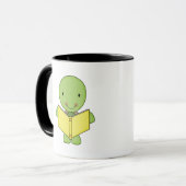 schattige lezende schildpad mok (Voorkant links)