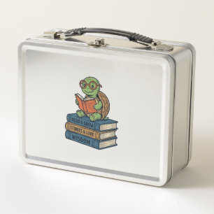 Schattige lezende schildpad op boeken Vintage Vect