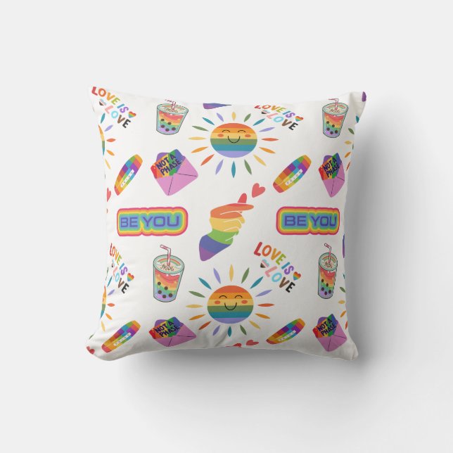 Schattige LGBTQ+ Pride Pillow Kussen (Voorkant)