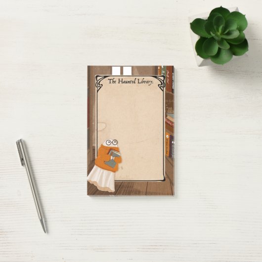 Schattige Librarian Ghost Spooky notitieblok Post-it® Notes (Kantoor)