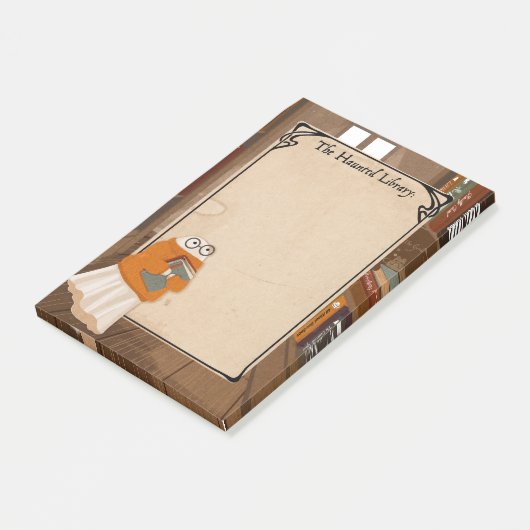 Schattige Librarian Ghost Spooky notitieblok Post-it® Notes (Schuin)