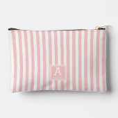 Schattige Licht Blush Roze Strepen Monogrammed Ini Etui (Achterkant)