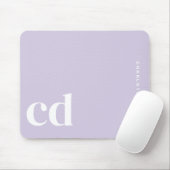 Schattige Licht Paarse Monogram Initiaal Muismat (Met muis)