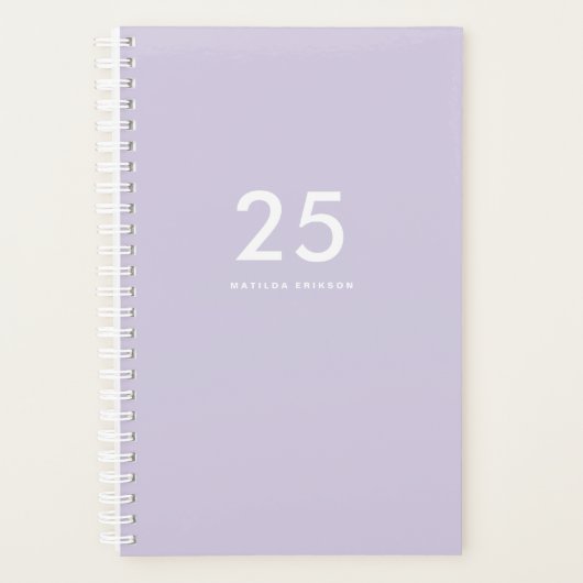 Schattige Licht Paarse Naam School Planner (Voorkant)