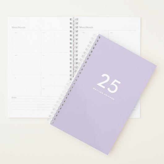 Schattige Licht Paarse Naam School Planner (Display)