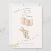 Schattige Licht Roze Baby Bunny Baby shower Kaart (Voorkant)