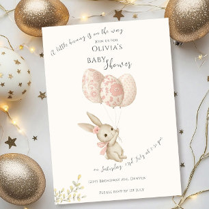 Schattige Licht Roze Baby Bunny Baby shower Kaart