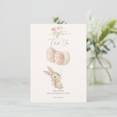 Schattige Licht Roze Baby Bunny Pasen Bedankkaart (Staand voorkant)