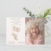 Schattige Licht Roze Baby Bunny Pasen Kaart (Staand voorkant)