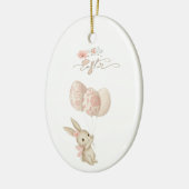Schattige Licht Roze Baby Bunny Pasen Keramisch Ornament (Links)