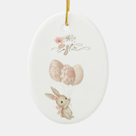 Schattige Licht Roze Baby Bunny Pasen Keramisch Ornament