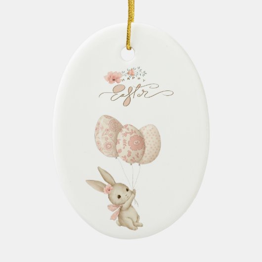 Schattige Licht Roze Baby Bunny Pasen Keramisch Ornament (Voorkant)
