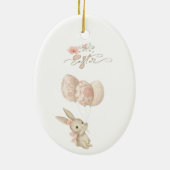 Schattige Licht Roze Baby Bunny Pasen Keramisch Ornament (Achterkant)