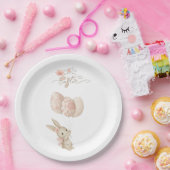 Schattige Licht Roze Baby Bunny Pasen Papieren Bordje (Feest)