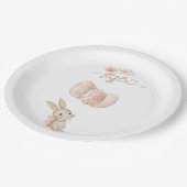 Schattige Licht Roze Baby Bunny Pasen Papieren Bordje (Gekanteld)