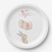Schattige Licht Roze Baby Bunny Pasen Papieren Bordje (Voorkant)