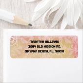 Schattige licht roze damast patroon retour adres l etiket (Insitu)