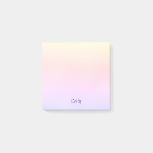 Schattige Licht Roze Esthetische Regenboog 3x3 Cus Post-it® Notes (Voorkant)