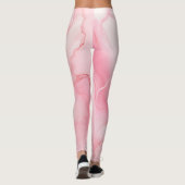 Schattige licht roze gemarmerd leggings (Achterkant)