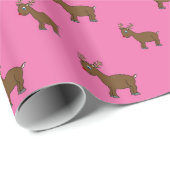 Schattige licht roze rendierpatroon cadeaupapier (Rol Hoek)