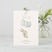 Schattige Lichtblauw Baby Bunny Pasen Bedankkaart (Staand voorkant)