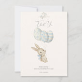 Schattige Lichtblauw Baby Bunny Pasen Bedankkaart (Voorkant)