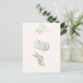 Schattige Lichtblauw Baby Bunny Pasen Feestdagenkaart (Staand voorkant)