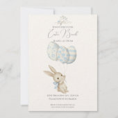 Schattige Lichtblauw Baby Bunny Pasen Kaart (Voorkant)