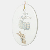 Schattige Lichtblauw Baby Bunny Pasen Keramisch Ornament (Links)
