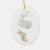 Schattige Lichtblauw Baby Bunny Pasen Keramisch Ornament (Achterkant)