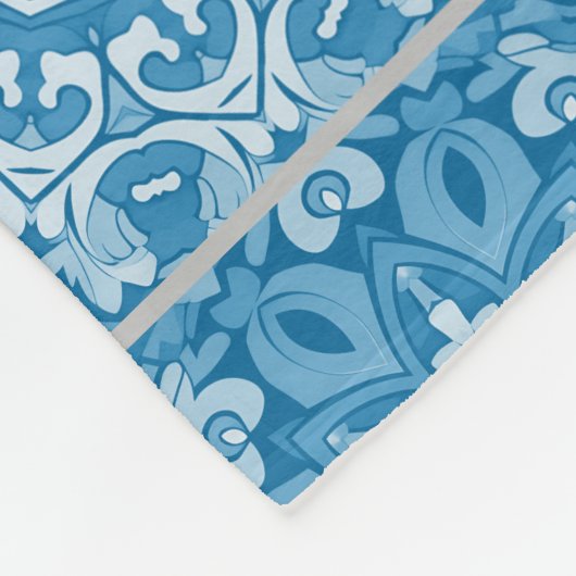 Schattige lichtblauw  geïnspireerd quiltpatroon fleece deken (Hoek)