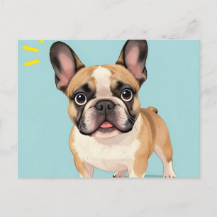 Schattige lichtbruine Franse Bulldog Puppy  Briefkaart