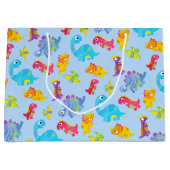 Schattige Lichte Pastelblauwe Baby Dinosaurus Verj Groot Cadeauzakje (Voorkant)