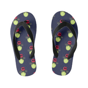 Schattige lichtgevende vuurvlieg cartoon illustrat kinder teenslippers
