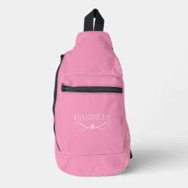 Schattige lichtroze aangepaste naam "Ballet Everyd Sling Bag