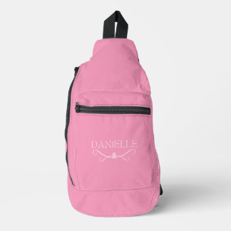 Schattige lichtroze aangepaste naam "Ballet Everyd Sling Bag