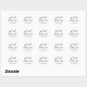 Schattige lief baby meisje Baby shower gunst dank  Ronde Sticker (Vel)
