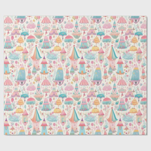 Schattige lief grillig kleurrijk patroontje roze b cadeaupapier (Vlak)