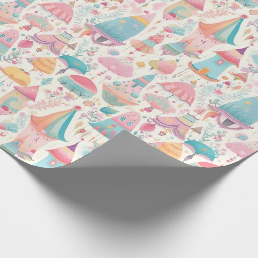 Schattige lief grillig kleurrijk patroontje roze b cadeaupapier (Hoek)