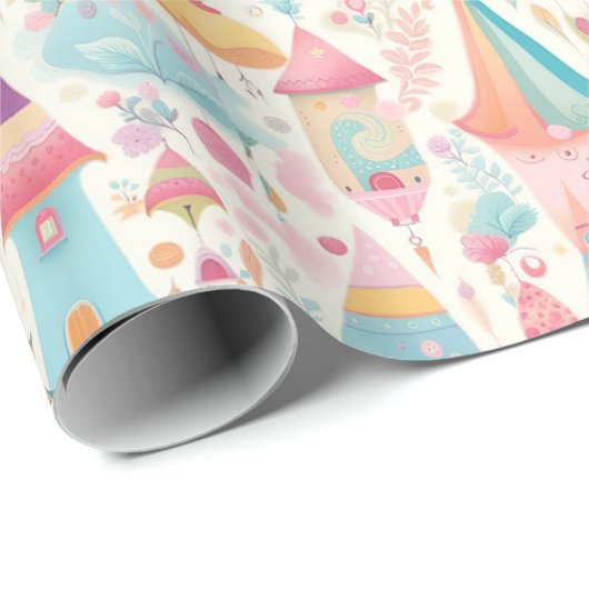 Schattige lief grillig kleurrijk patroontje roze b cadeaupapier (Rol Hoek)