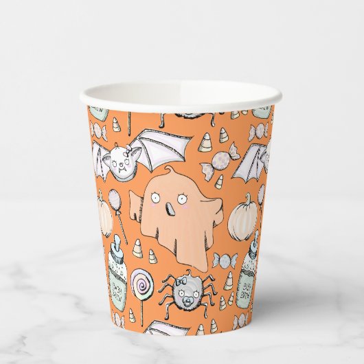 Schattige & Lief Halloween Kids Verjaardag Papieren Bekers (Links)