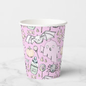 Schattige & Lief Halloween Kids Verjaardag Papieren Bekers (Achterkant)