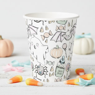 Schattige & Lief Halloween Kids Verjaardag Papieren Bekers