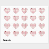 Schattige lief hart rood wit zacht liefdespatroon sticker (Vel)