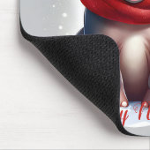 Schattige Lief Hippopotamus Santa Hoed Nieuwjaar Muismat (Hoek)