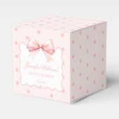 Schattige lief roze strik lint baby meisje douche bedankdoosjes (Voorkant Zijde)