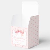 Schattige lief roze strik lint baby meisje douche bedankdoosjes (Geopend)